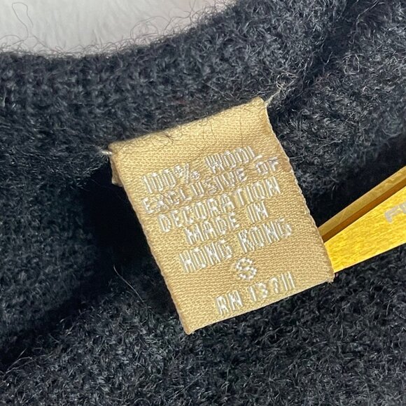 Kate Hill Casual Christmas Cardigan Sweater Women's Size Small 100% Wool Black - Picture 5 of 10